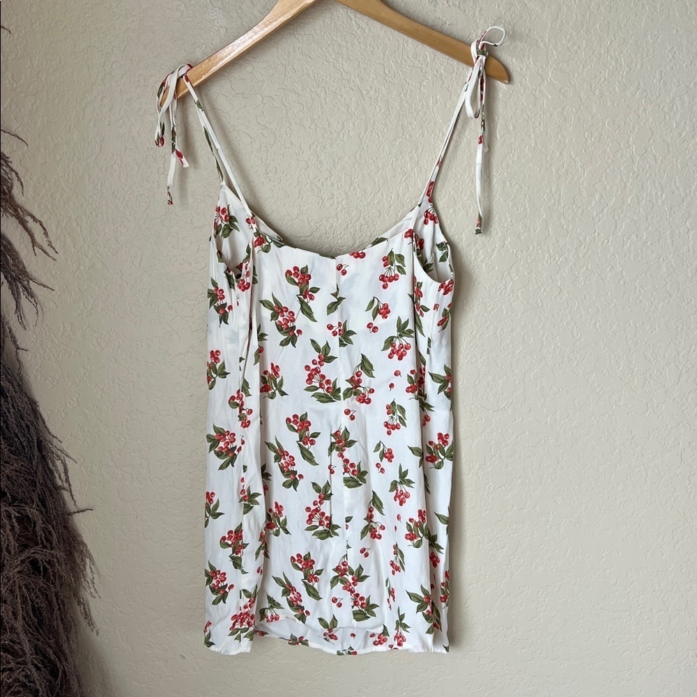 Reformation chandler mini cherry tie strap dress - Picture 10 of 11